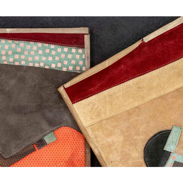 Giorgio Saporiti Leather Patchwork Tapestry, 1991 For Sale In New York - Image 6 of 10