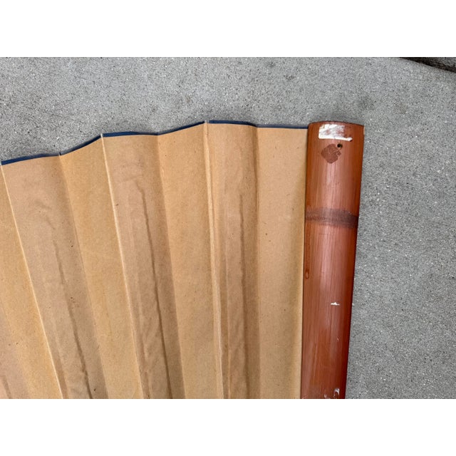 Mid Century Monumental Hand-Painted Fan For Sale - Image 15 of 18