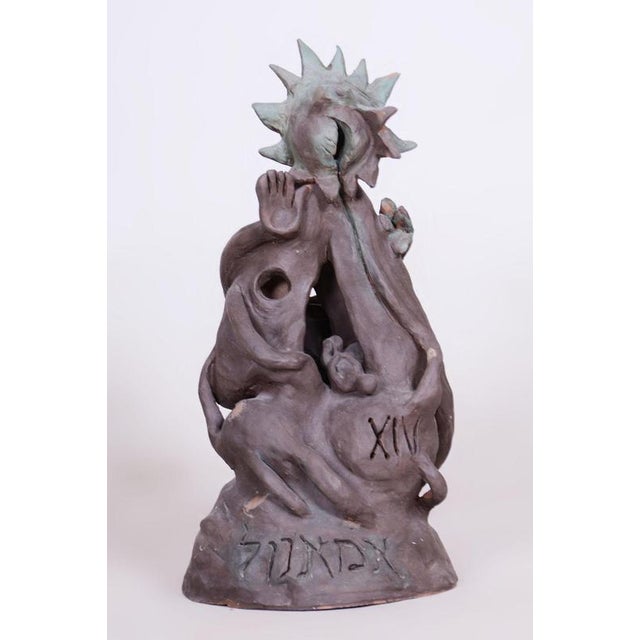 Mid-Century Modern Sculpture in Ceramic, Czech, 1950s For Sale - Image 4 of 10