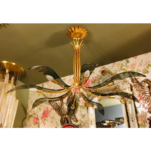 Dahlia Ceiling Lamp by Max Ingrand for Fontana Arte, 1950s For Sale - Image 8 of 10