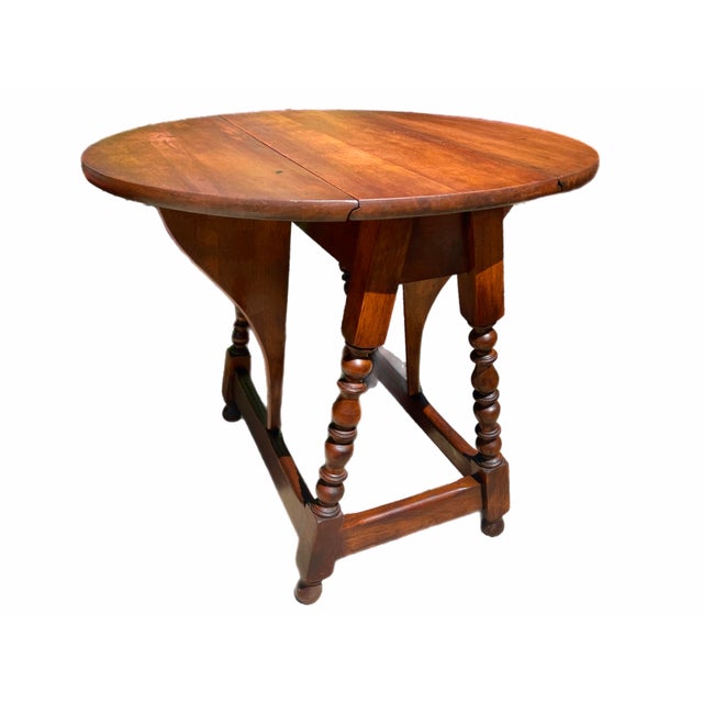 English Jacobean Style Drop Leaf Table | Chairish
