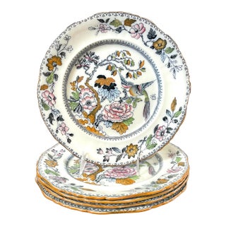 5 Gl Ashworth Mason's Ironstone Chinoiserie Dinner Plates. 10 3/8" 1900. For Sale