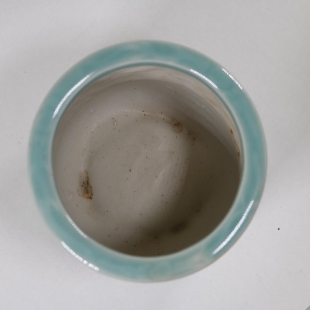 Late 20th Century Celadon Small Planter/Brush/Incense Pot-a Pair For Sale - Image 10 of 11