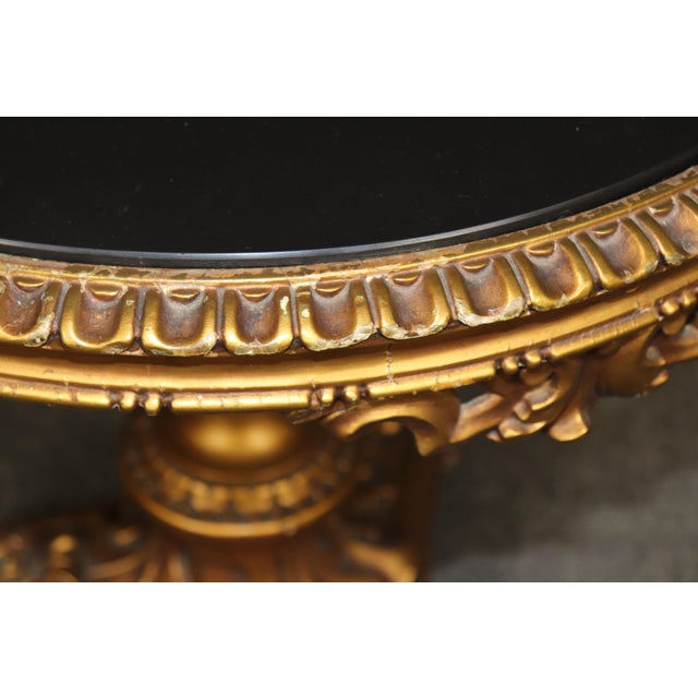 Antique Italian Pietra Dura Florentine Table With Ornate Carved Gilt Base For Sale - Image 11 of 14