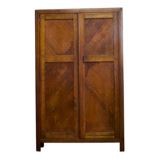 Art Deco Oak Wardrobe, 1930s For Sale