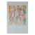 1980s Jack Meanwell Three Abstract Nude Figures, Monoprint Painting For Sale