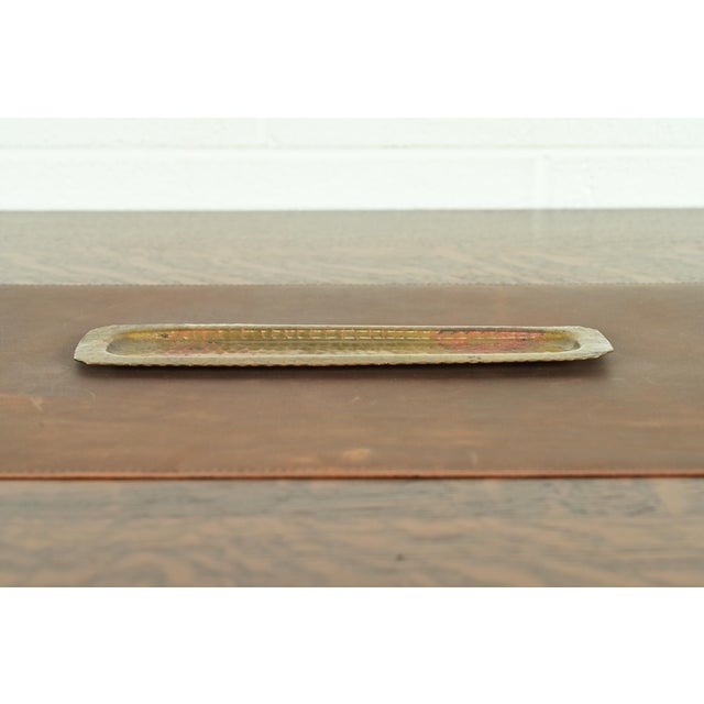 Roycroft Roycroft Arts & Crafts Brass Finished Hammered Copper Pen Tray For Sale - Image 4 of 11