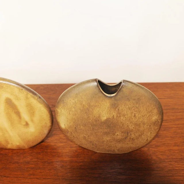 Mid-Century Brown Ceramic Fish and Flower Vases from Rois de Majorque, France, 1970s, Set of 2 For Sale - Image 10 of 13