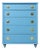 1950’s French Blue Kent Coffey Highboy Dresser For Sale
