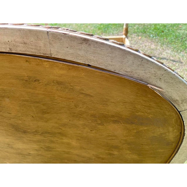 Antique French Carved Wood and Upholstered Headboard and Bed Frame For Sale - Image 11 of 18