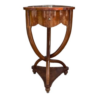 Early 19th C Style Biedermeier Twisted Leg Side Table Nightstand For Sale
