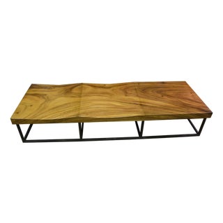 Andrianna Shamaris Suar Wood Wave Bench For Sale