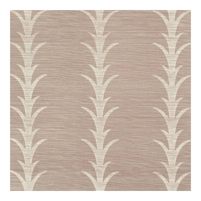Sample - Schumacher X Celerie Kemble Acanthus Stripe SisalWallpaper in Haze For Sale