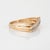 Modern 90s Vintage Diamond Crossover Ring Sz 9 14k Yellow Gold Double Row Bypass Band For Sale - Image 3 of 7