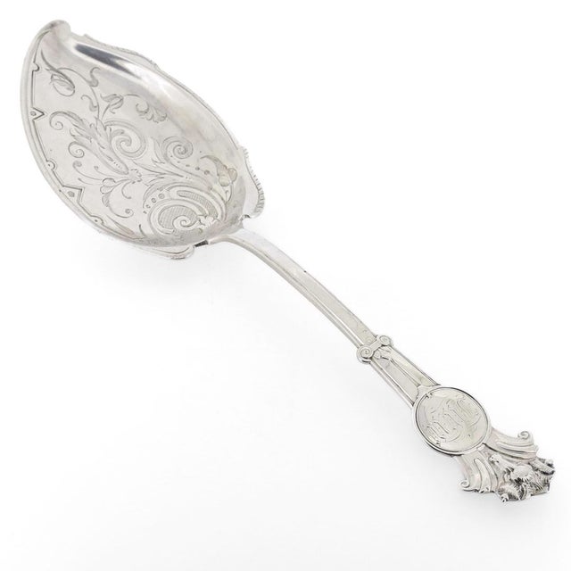 Late 19th Century John Wendt Sterling Ram’s Head Handle Brite Cut Ice Cream Slice or Server For Sale - Image 5 of 12