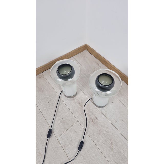 Saffo Table Lamp in Metal and Glass by Angelo Mangiarotti for Artemide, 1960s, Set of 2 For Sale - Image 9 of 16