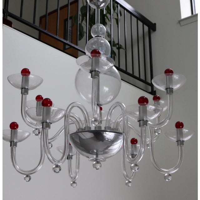 Late 20th Century Mid-Century Modern Murano Glass Chandelier For Sale - Image 5 of 12