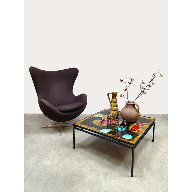 Black Vintage Ceramic Tile Coffee Table by Belarti, 1960 For Sale - Image 8 of 8
