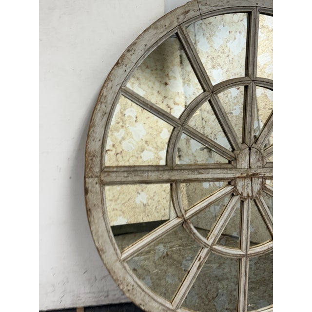 Antique Radial Paned Mirror For Sale - Image 4 of 12