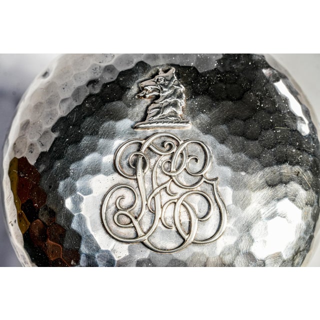 Exceptional Antique French 950 Sterling Silver Crystal Hobnail Tobacco Humidor Canister Tobacciana For Sale - Image 4 of 17