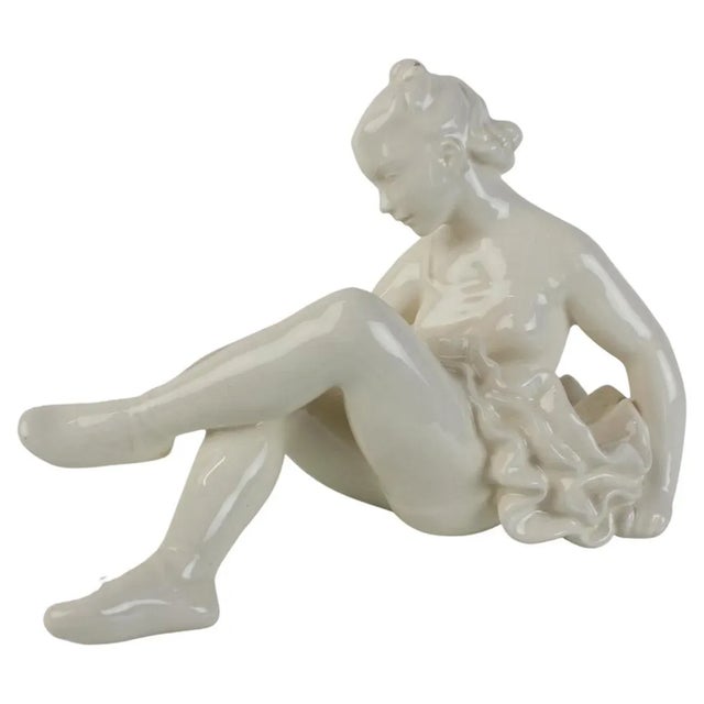 Vintage White Porcelain Statue Ballerina, 1962s For Sale - Image 11 of 11