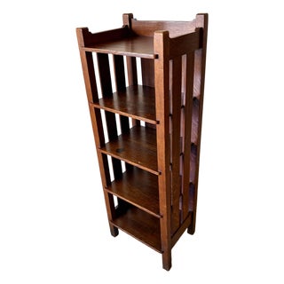Antique Stickley Brothers "Quaint" Mission Oak Magazine Stand / Bookcase, Circa 1910 With Labels For Sale