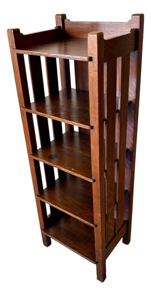 Antique Stickley Brothers "Quaint" Mission Oak Magazine Stand / Bookcase, Circa 1910 With Labels