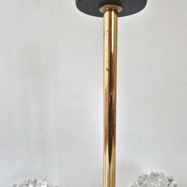 Vintage Pendant Light in Gilded Brass with Metal and Glass from Maison Arlus, 1950s For Sale - Image 9 of 17