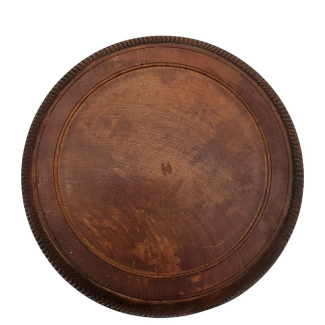 Wood Japanese Carved Wooden Nut Bowl With Torii Temple Motif, 8" For Sale - Image 7 of 7