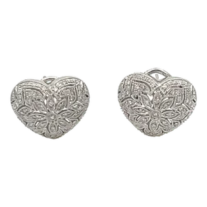 1.28 Ct Heart Shaped Clip-On Diamond Earrings - 2 Pieces
