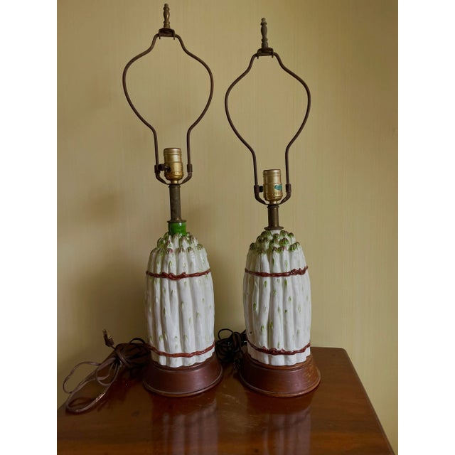 1960s Ceramic Asparagus Lamps - a Pair For Sale - Image 9 of 9