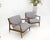 Ib Kofod-Larsen Pair Kofod Larsen Selig Danish Mid-Century Modern Lounge Chairs New Upholstery For Sale - Image 4 of 17
