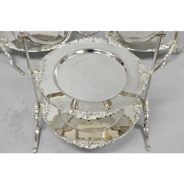 Vintage Godinger Silver Plated 2 Tier Buffet Server High Tea Pastry Plate Stand For Sale - Image 15 of 18