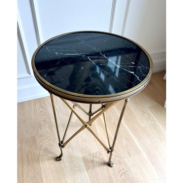 1960s 1960 Neoclassical Bronze and Black Marble Gueridon / Directoire / Empire Side Table For Sale - Image 5 of 10