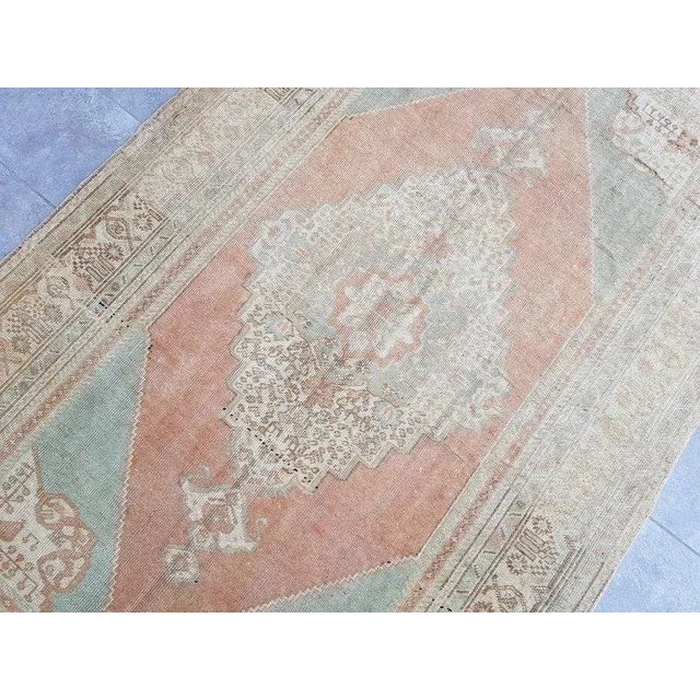 1960s Floral Oushak Vintage Area Rug For Sale - Image 6 of 11