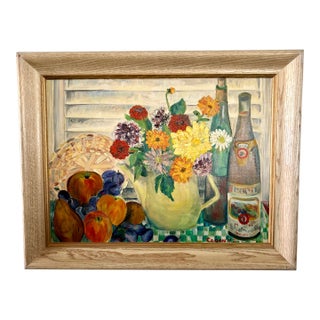 Mid 20th Century Still Life Oil on Board Signed, Cogan '69 For Sale