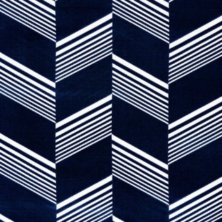 Schumacher x Victor Glemaud Jessie Cut Velvet Fabric in Navy & White For Sale