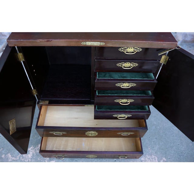 Mid-Century Modern 20th Century Mahogany Tansu Chest With Brass Fittings For Sale - Image 3 of 12