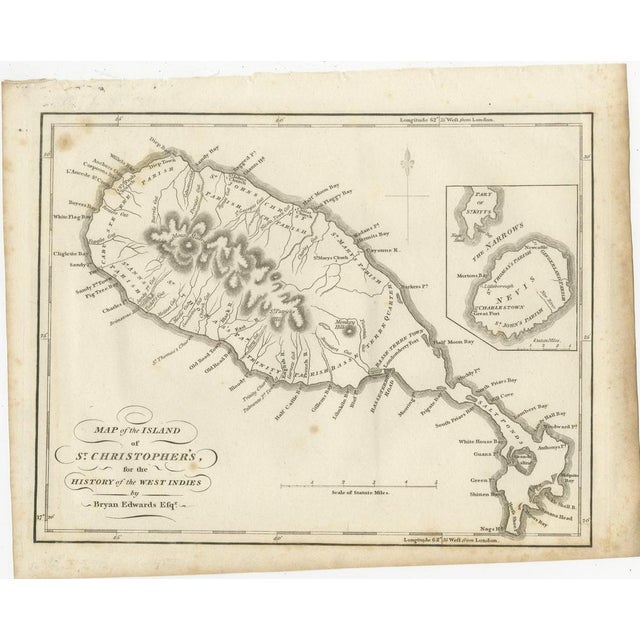 Antique Caribbean Maps of St. Kitts, Antigua, Virgin Islands & Tobago, 1818, Set of 4 For Sale - Image 4 of 10