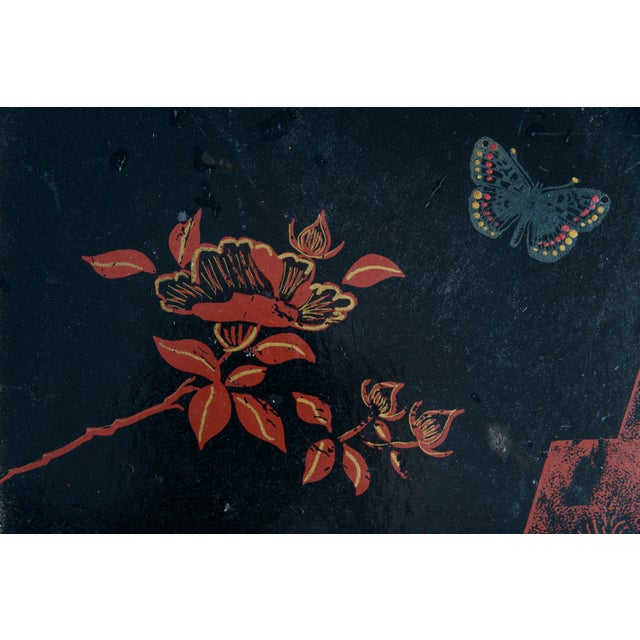 Brown Antique Tortoiseshell Bamboo & Lacquer Chinoiserie Side Table Stand, France c.1880 For Sale - Image 8 of 8
