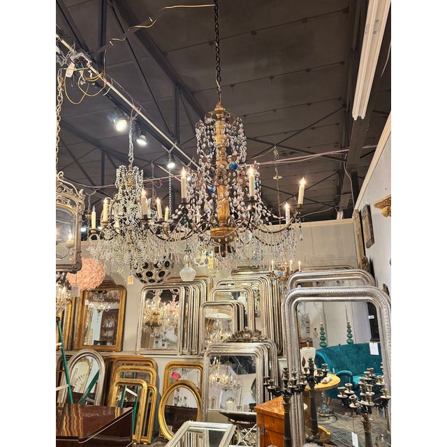 18th Century Italian Giltwood and Crystal Chandelier For Sale In Dallas - Image 6 of 7