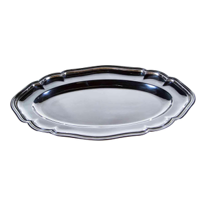 1970’s Vintage Mappin & Webb Silverplate Oval Platter Narrow With Chippendale Applied Border