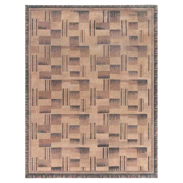 Vintage French Art Deco Wool Rug Doris Leslie Blau For Sale