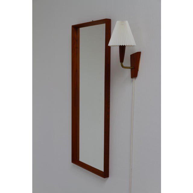 Mid-Century Danish Teak Hallway Mirror and Sconce, 1950s, Set of 2 For Sale - Image 4 of 18