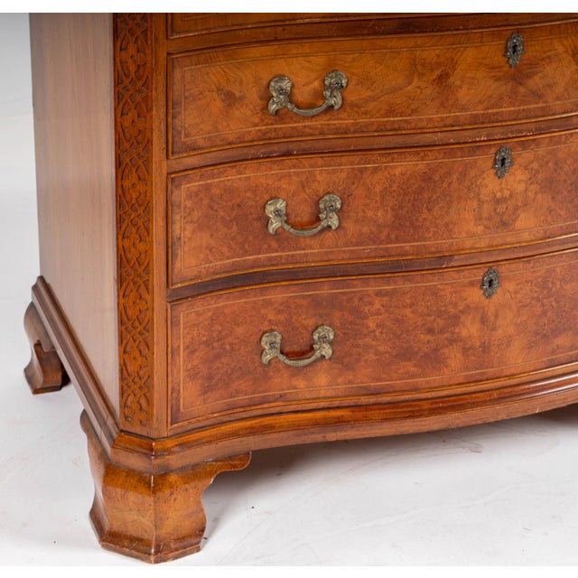 Vintage Chippendale-Style Serpentine Chest With Hidden Writing Drawer, C. 1940s For Sale - Image 4 of 14
