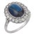 Vintage 4.10 Carat Cabochon Cut Sapphire Diamond Platinum Ring, Size 6.75 For Sale