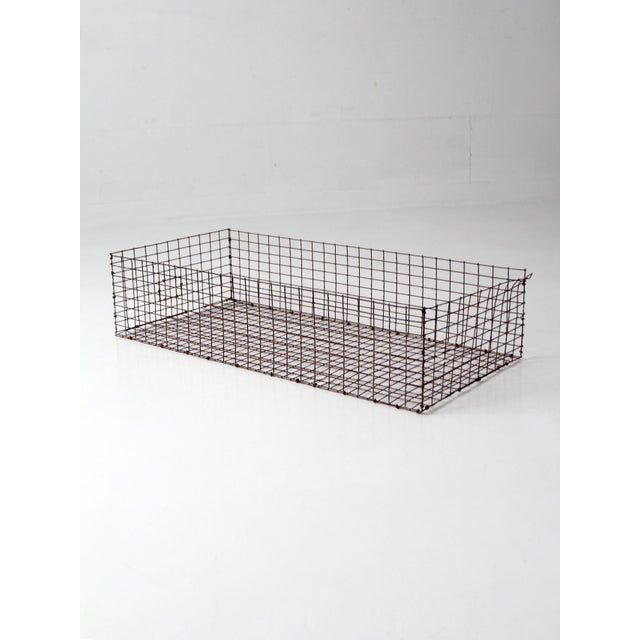 Vintage Industrial Metal Storage Basket For Sale - Image 12 of 15