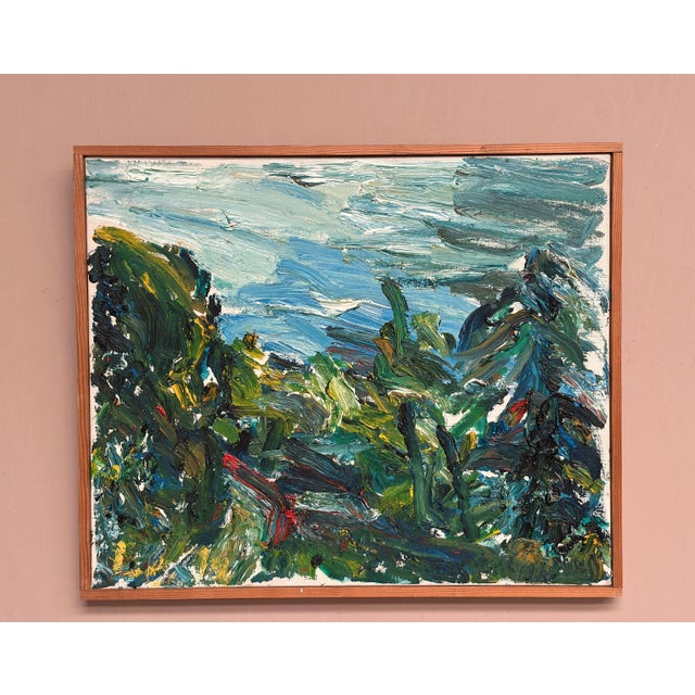 Lush Landscape , 1950s, Oil on Canvas, Framed For Sale - Image 15 of 18