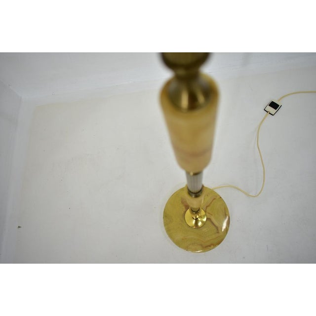 Mid-Century Alabaster and Brass Floor Lamp, Czechoslovakia, 1950s For Sale - Image 6 of 18