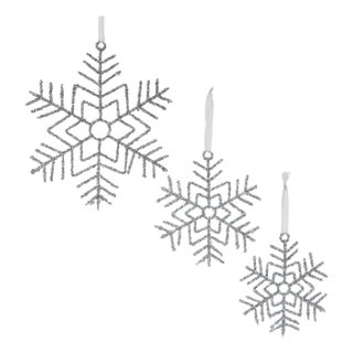 Glittered Wire Snowflake Ornament (Set of 12) For Sale